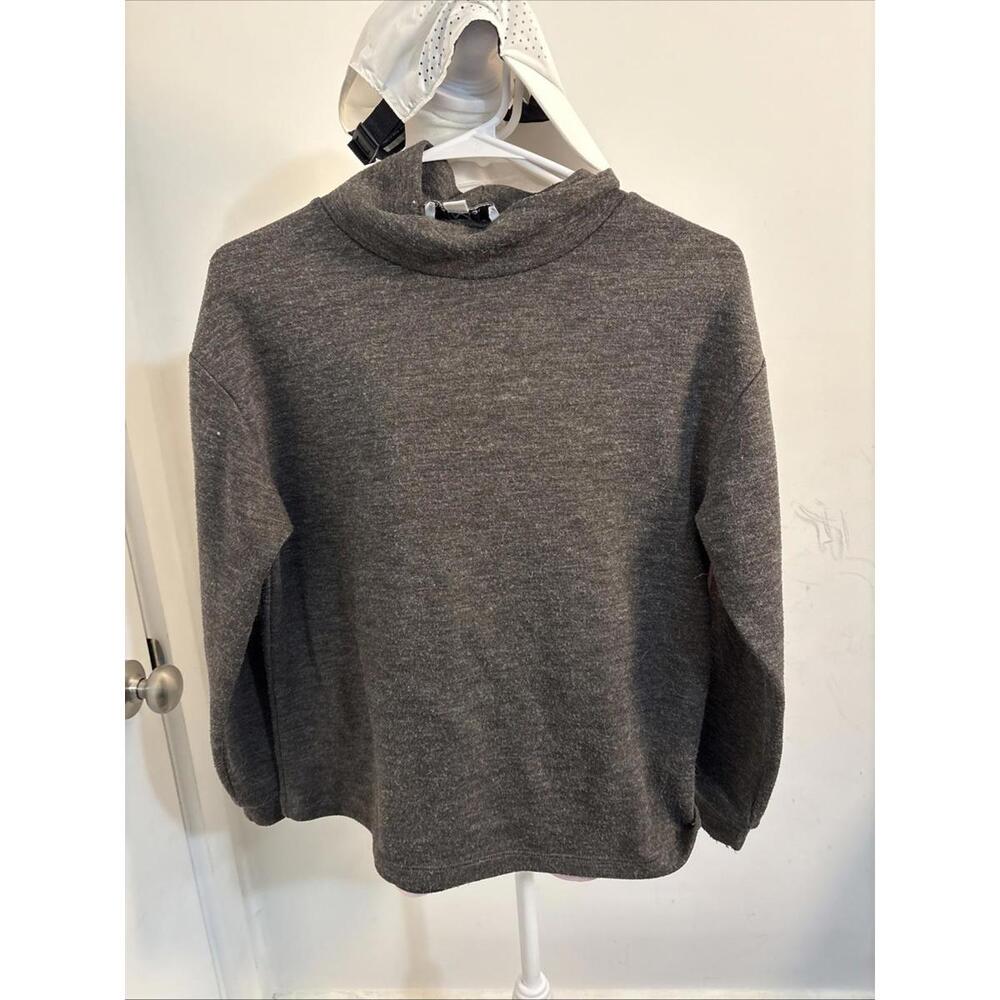 M MAGASCHONI Sweater‎ Small Mock Neck Heathered Grey Warm & Cozy